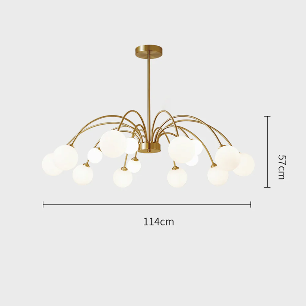 Modern Magic Bean Brass Chandelier - Image 9