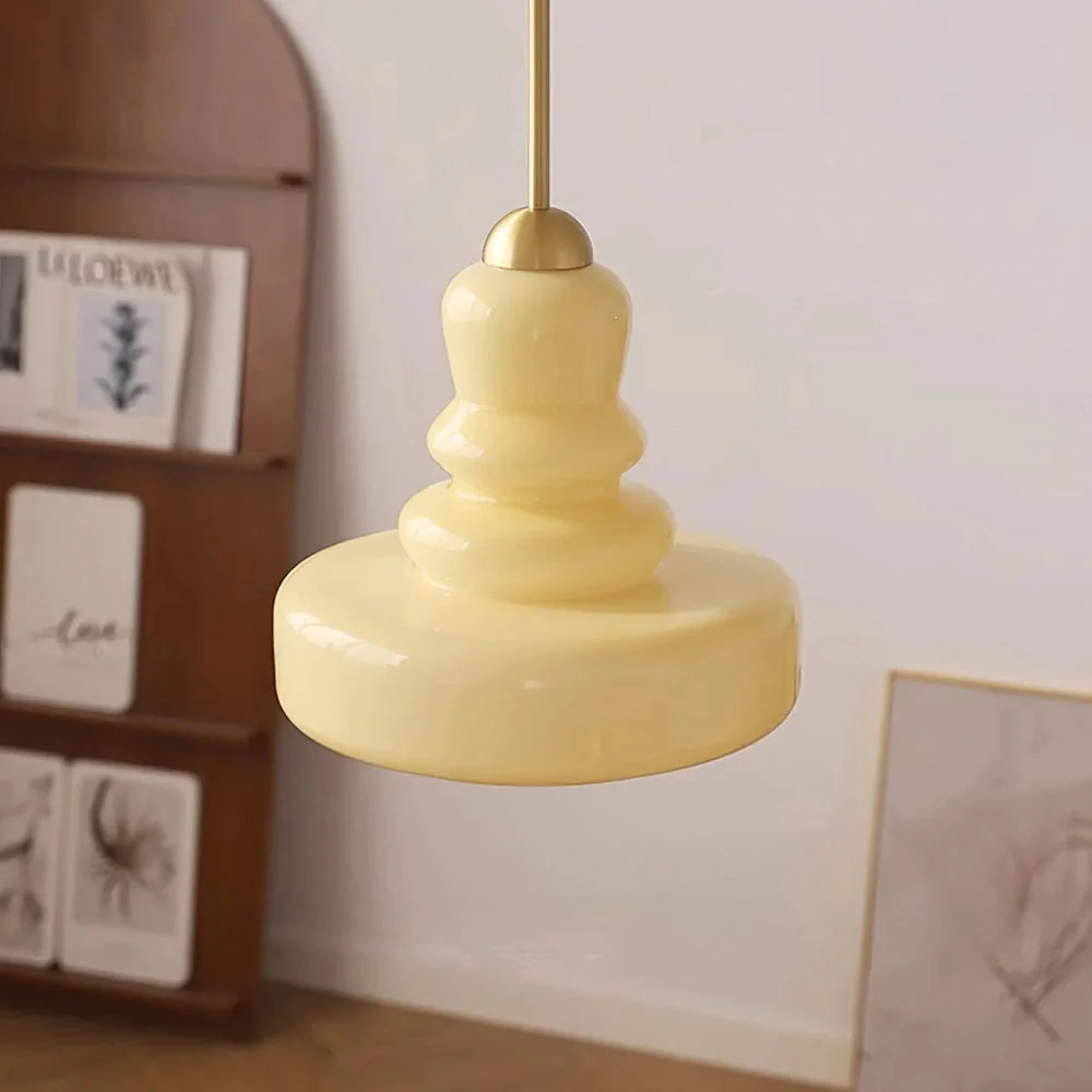 Modern Milk Glass Gourd Pendant Light - Image 2