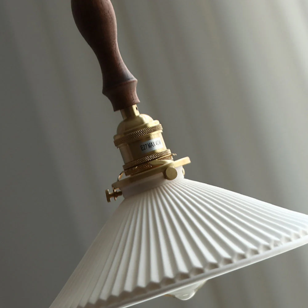 Modern Ceramics Retro Pleated Pendant Light For Living Room - Image 6