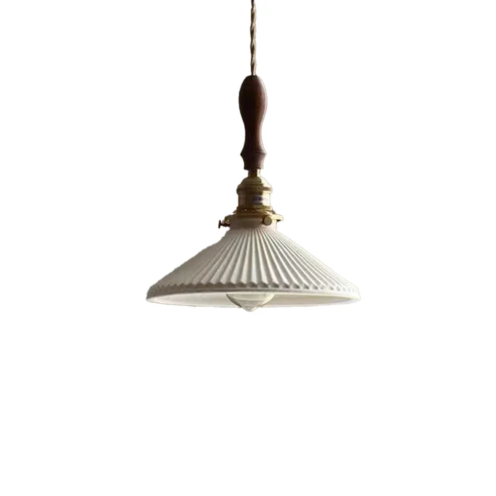 Modern Ceramics Retro Pleated Pendant Light For Living Room - Image 8