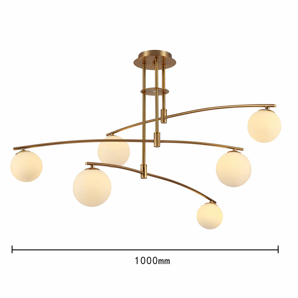 Modern Nordic Glass Ball Semi Flush Chandelier - Image 20