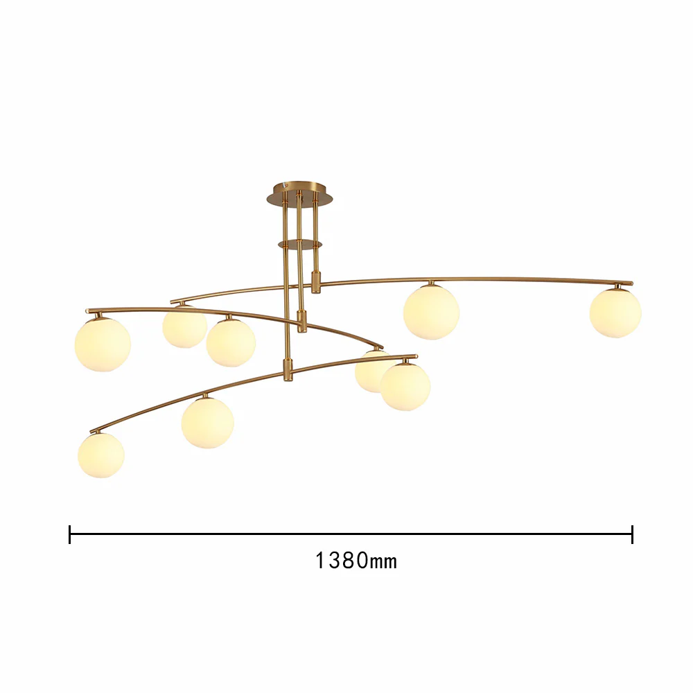 Modern Nordic Glass Ball Semi Flush Chandelier - Image 21