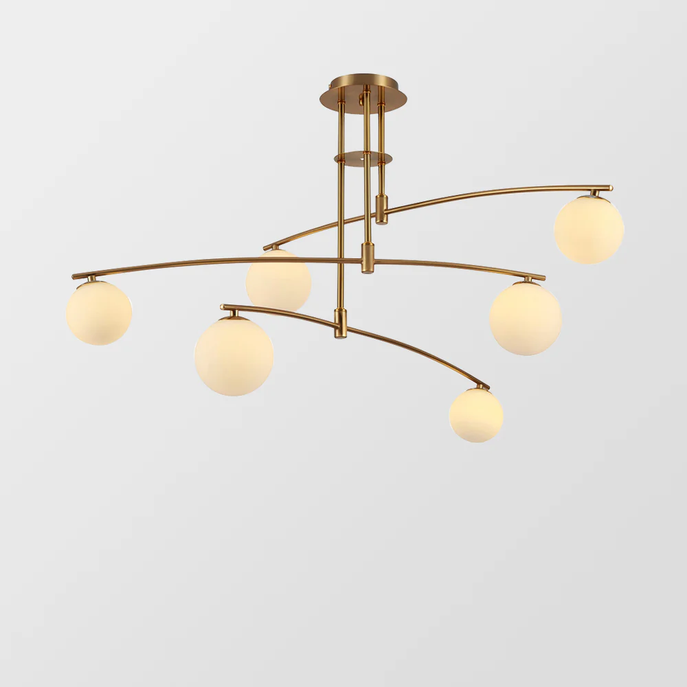 Modern Nordic Glass Ball Semi Flush Chandelier - Image 3