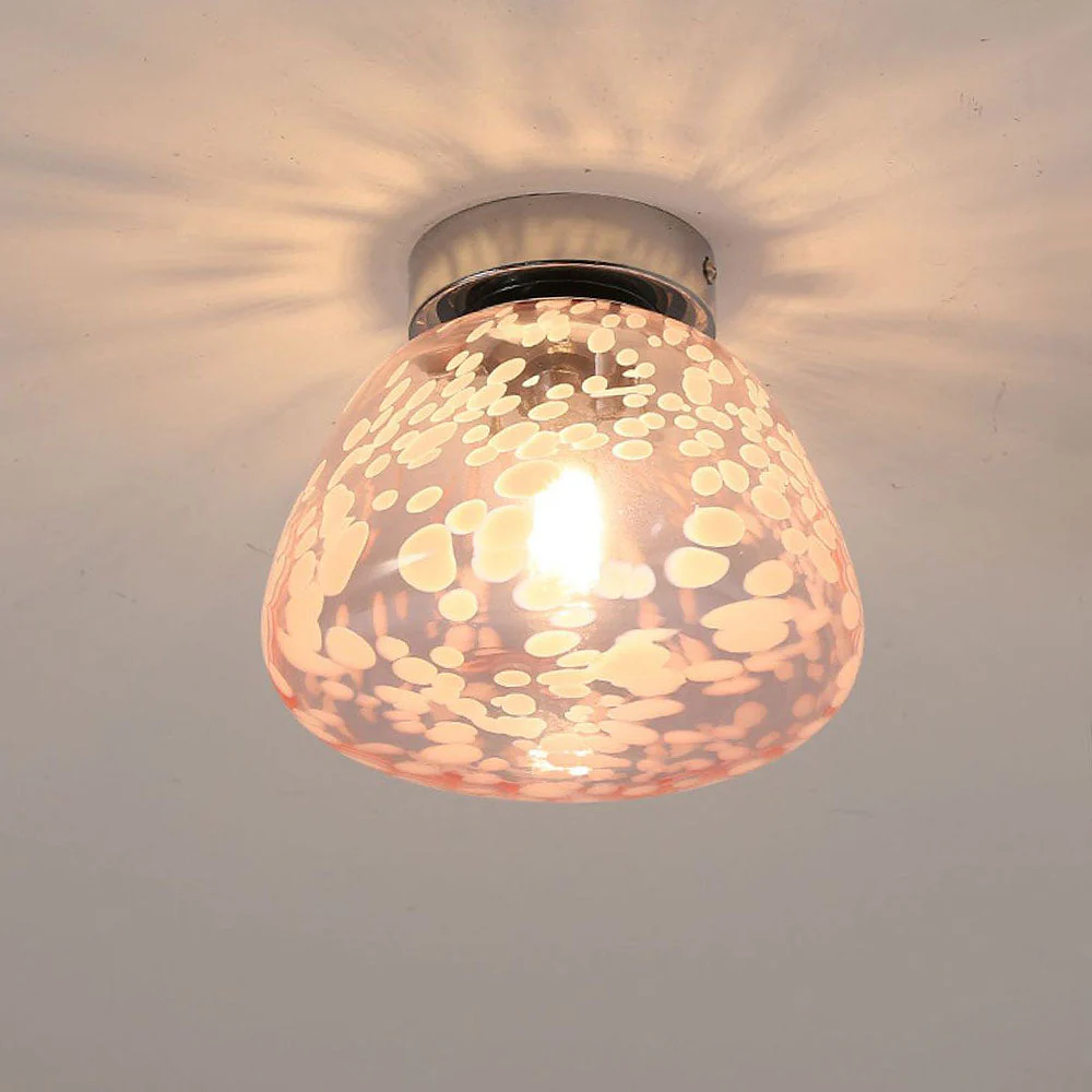 Modern Pink Glass Hallway Ceiling Light