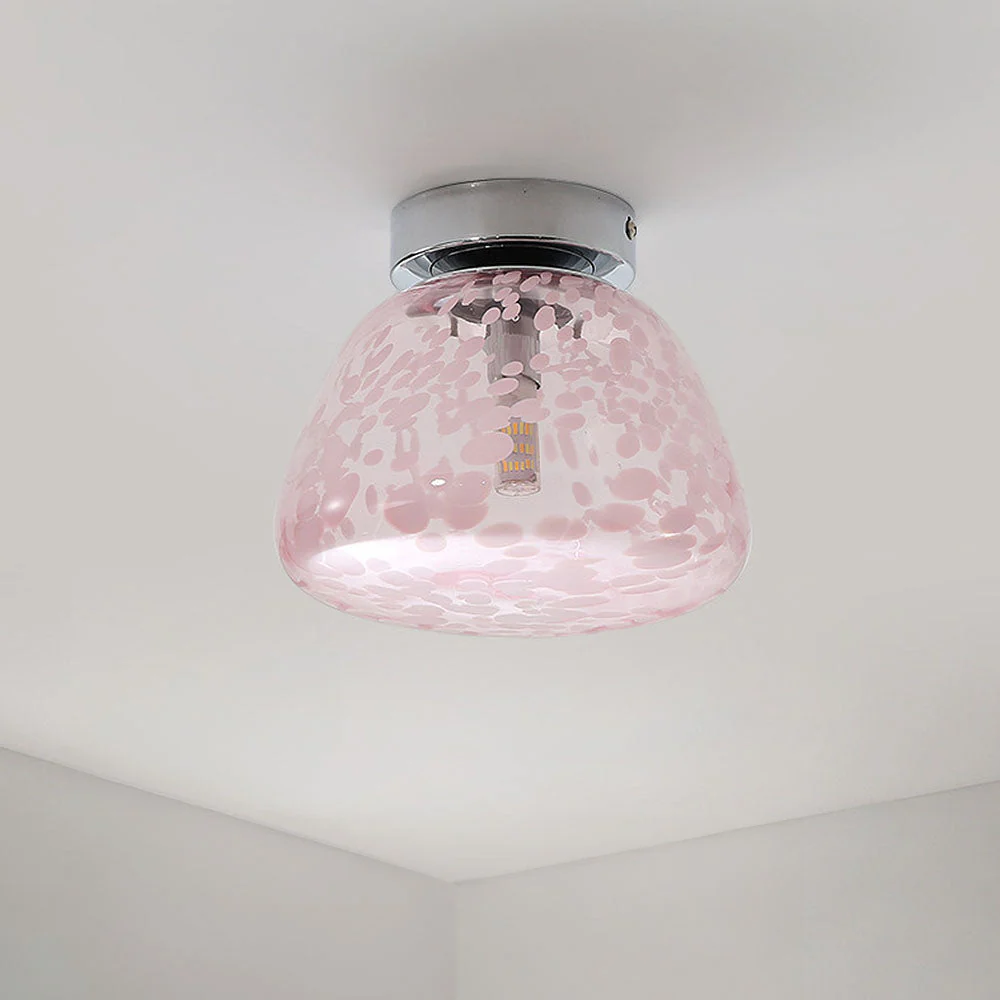 Modern Pink Glass Hallway Ceiling Light - Image 6