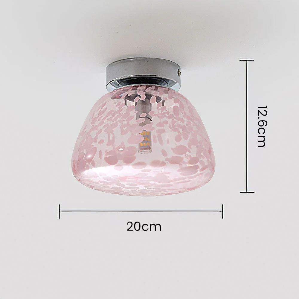 Modern Pink Glass Hallway Ceiling Light - Image 8