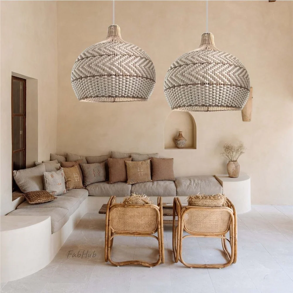 Modern Rattan Handwoven Pendant Light - Image 2
