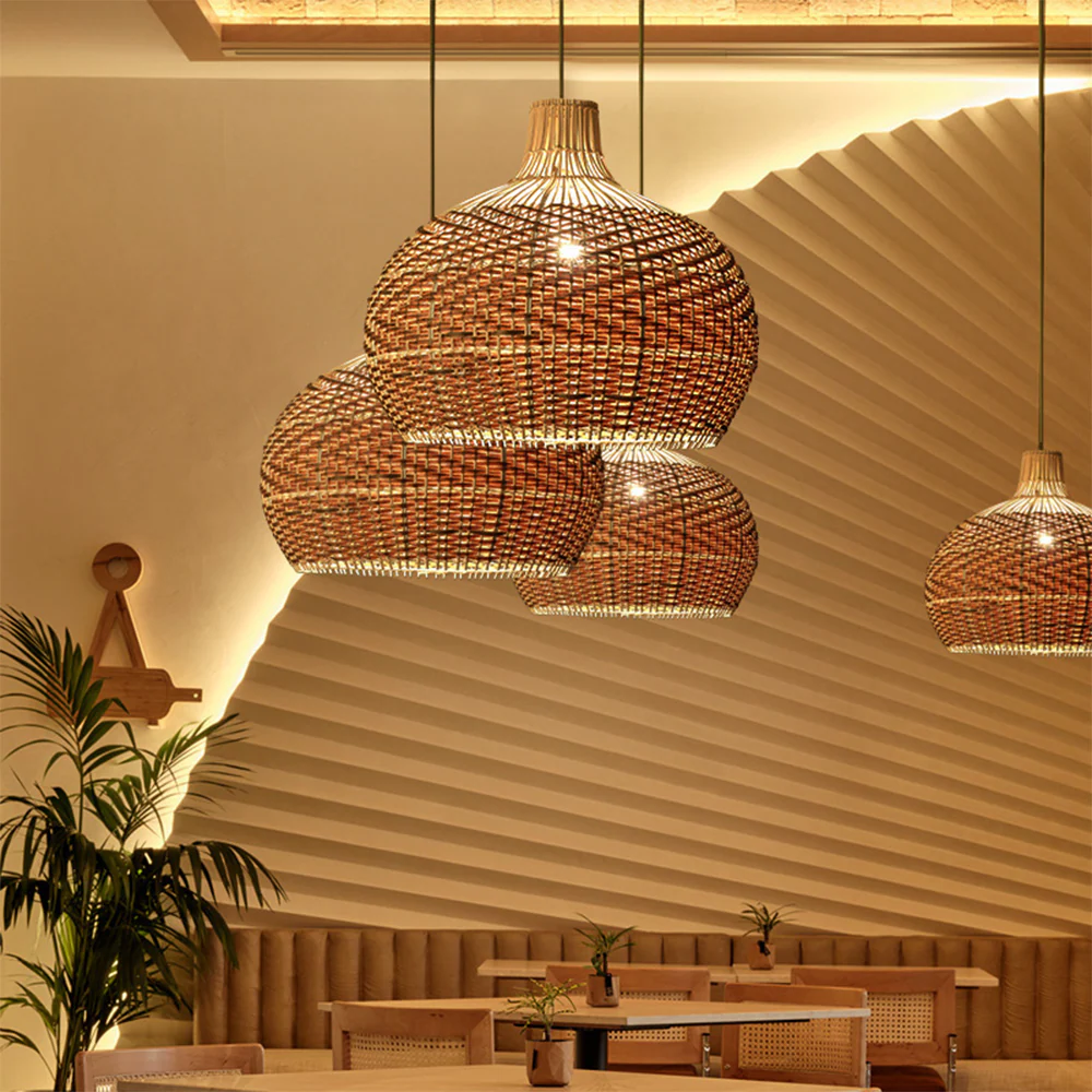 Modern Rattan Handwoven Pendant Light - Image 7