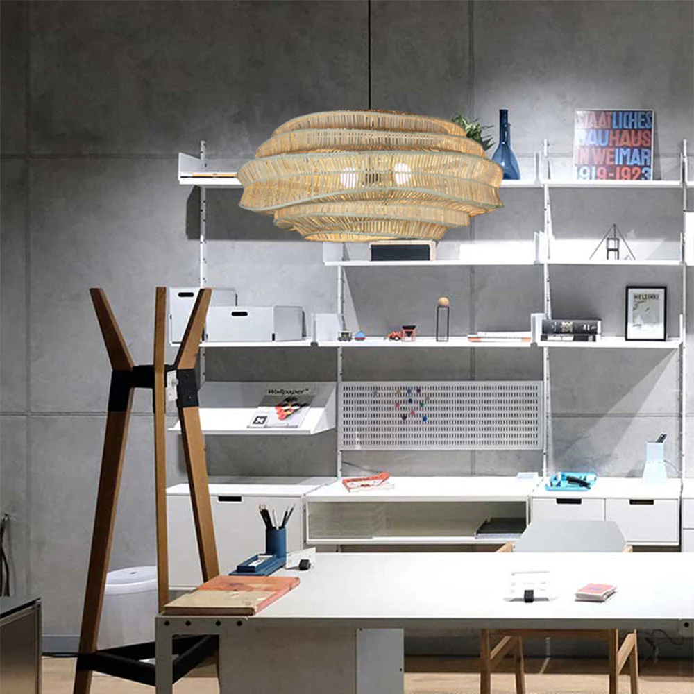 Modern Rattan Cage Pendant Light - Image 4