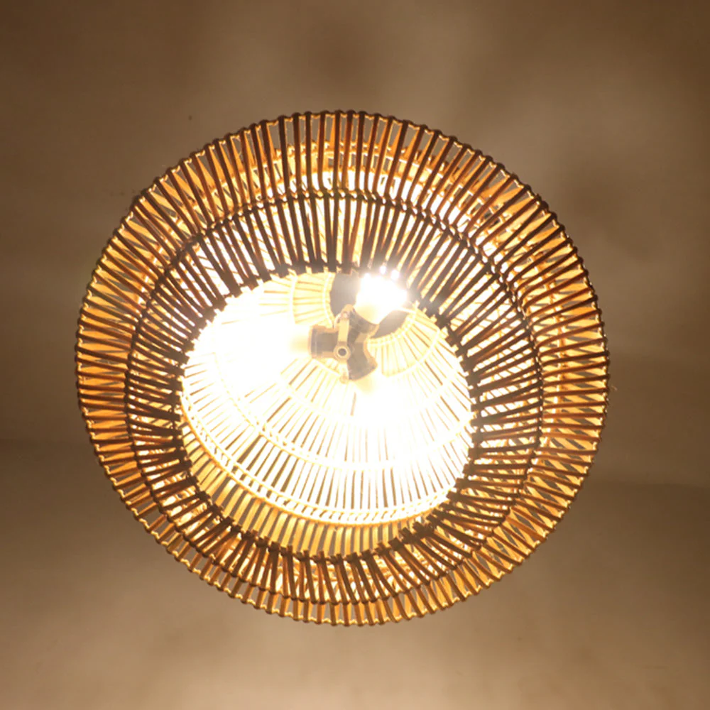 Modern Rattan Cage Pendant Light - Image 7