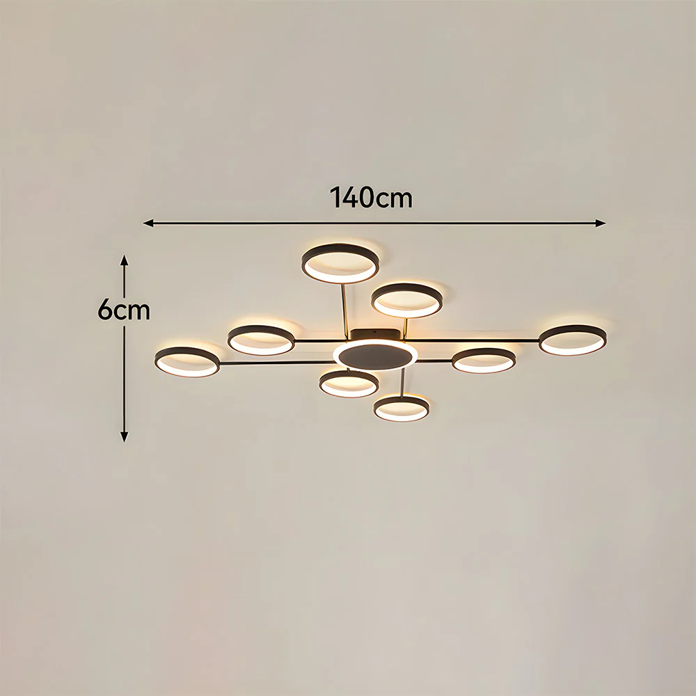 Modern Ring Metal Multi-Head LED Ceiling Light - Image 15