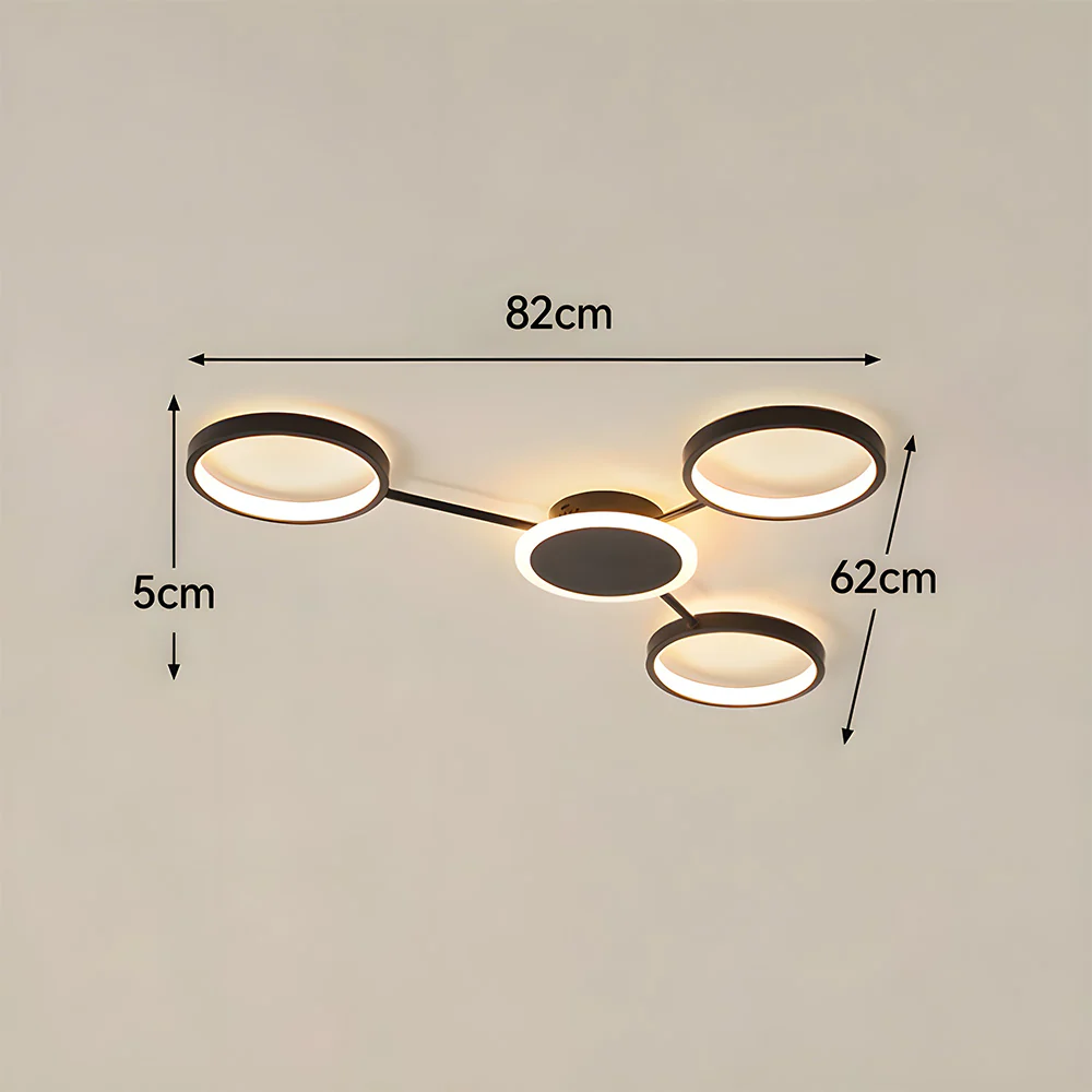 Modern Ring Metal Multi-Head LED Ceiling Light - Image 4