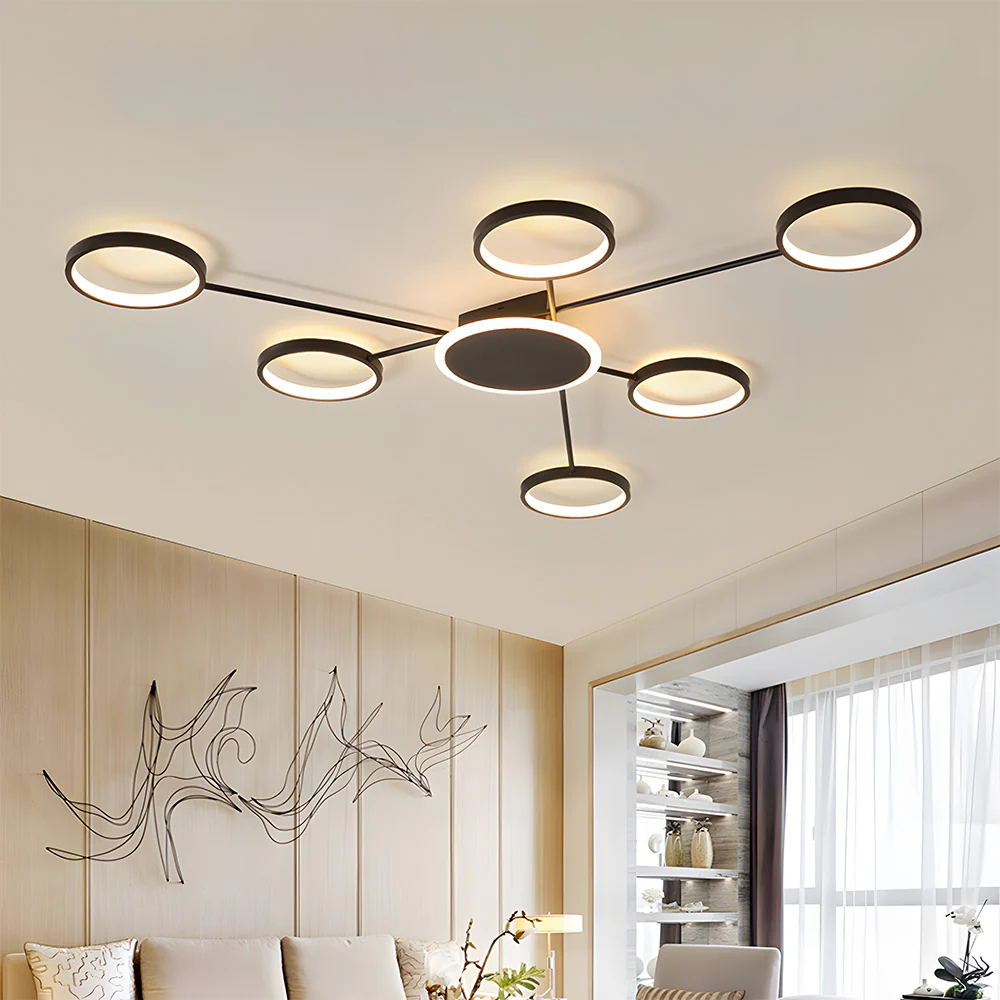 Modern Ring Metal Multi-Head LED Ceiling Light - Image 7