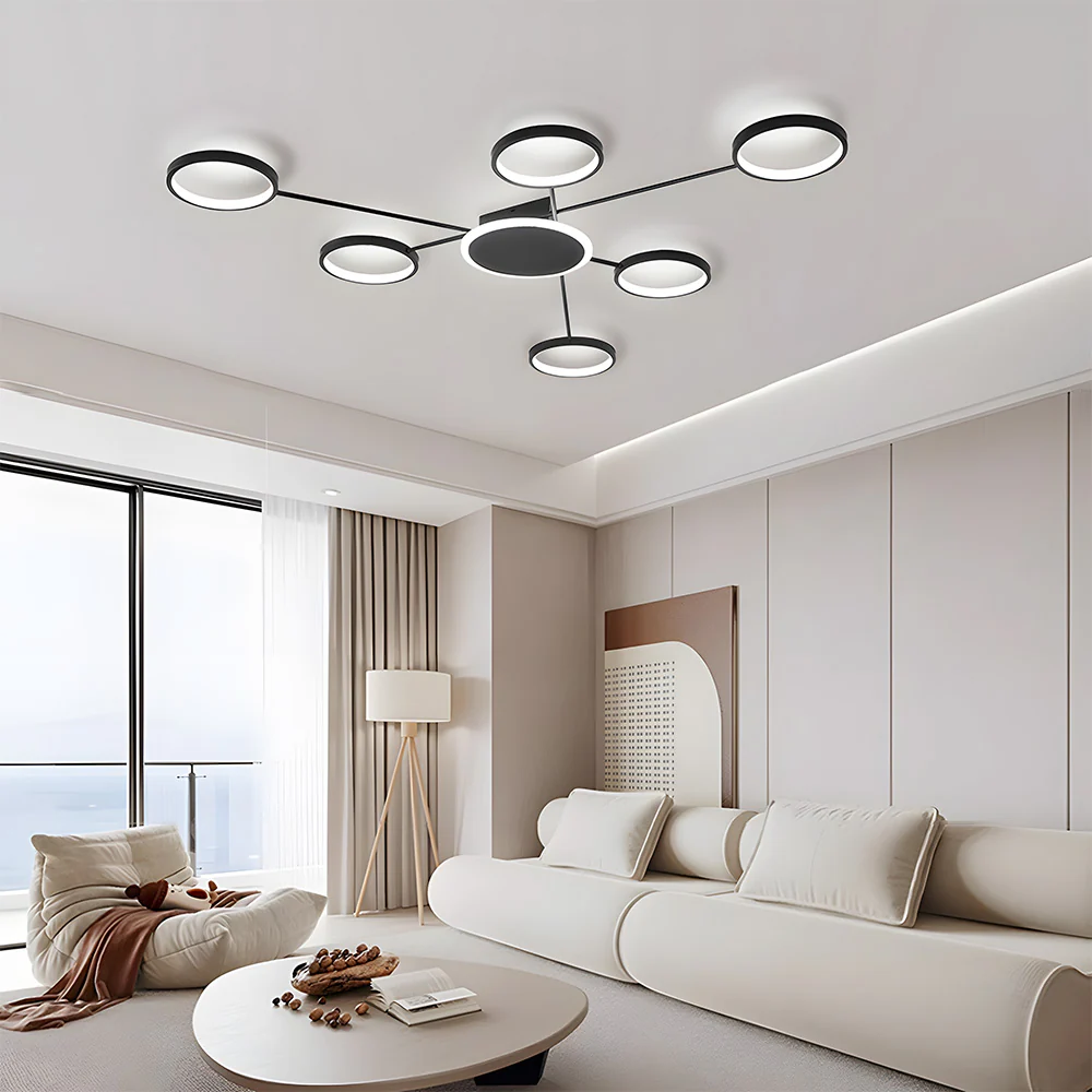 Modern Ring Metal Multi-Head LED Ceiling Light - Image 9