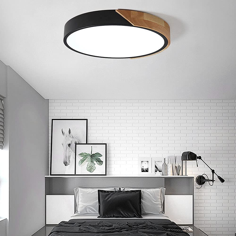 Macaron Round LED Dimmable Wood Ceiling Lamp - Image 10