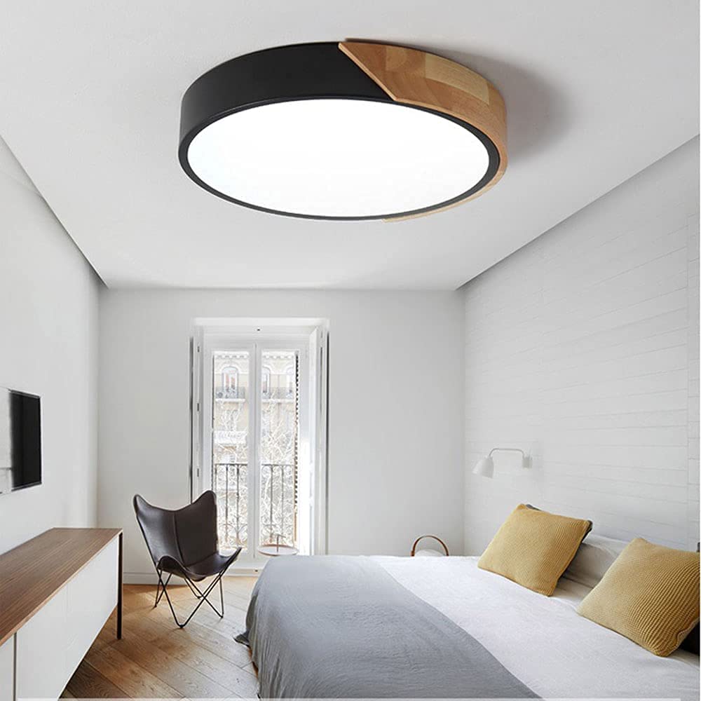 Macaron Round LED Dimmable Wood Ceiling Lamp - Image 11