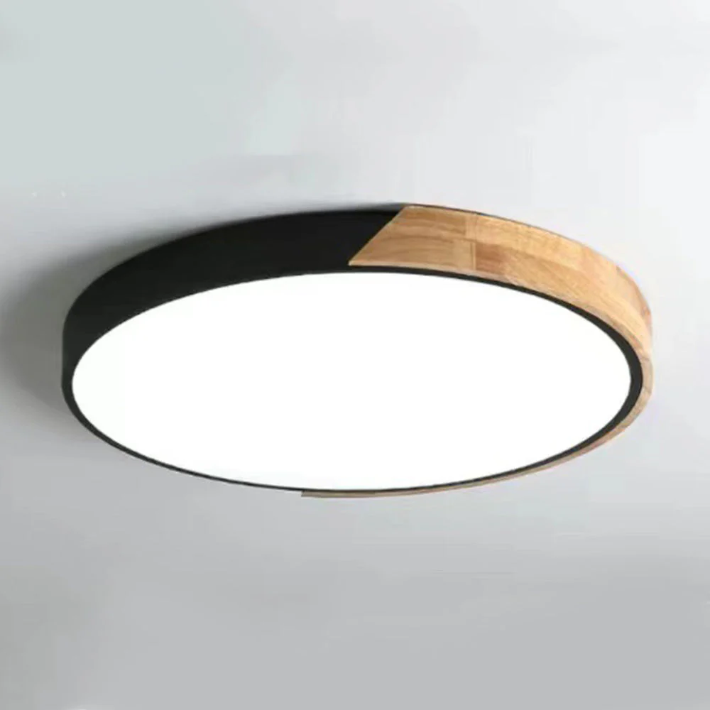 Macaron Round LED Dimmable Wood Ceiling Lamp - Image 12