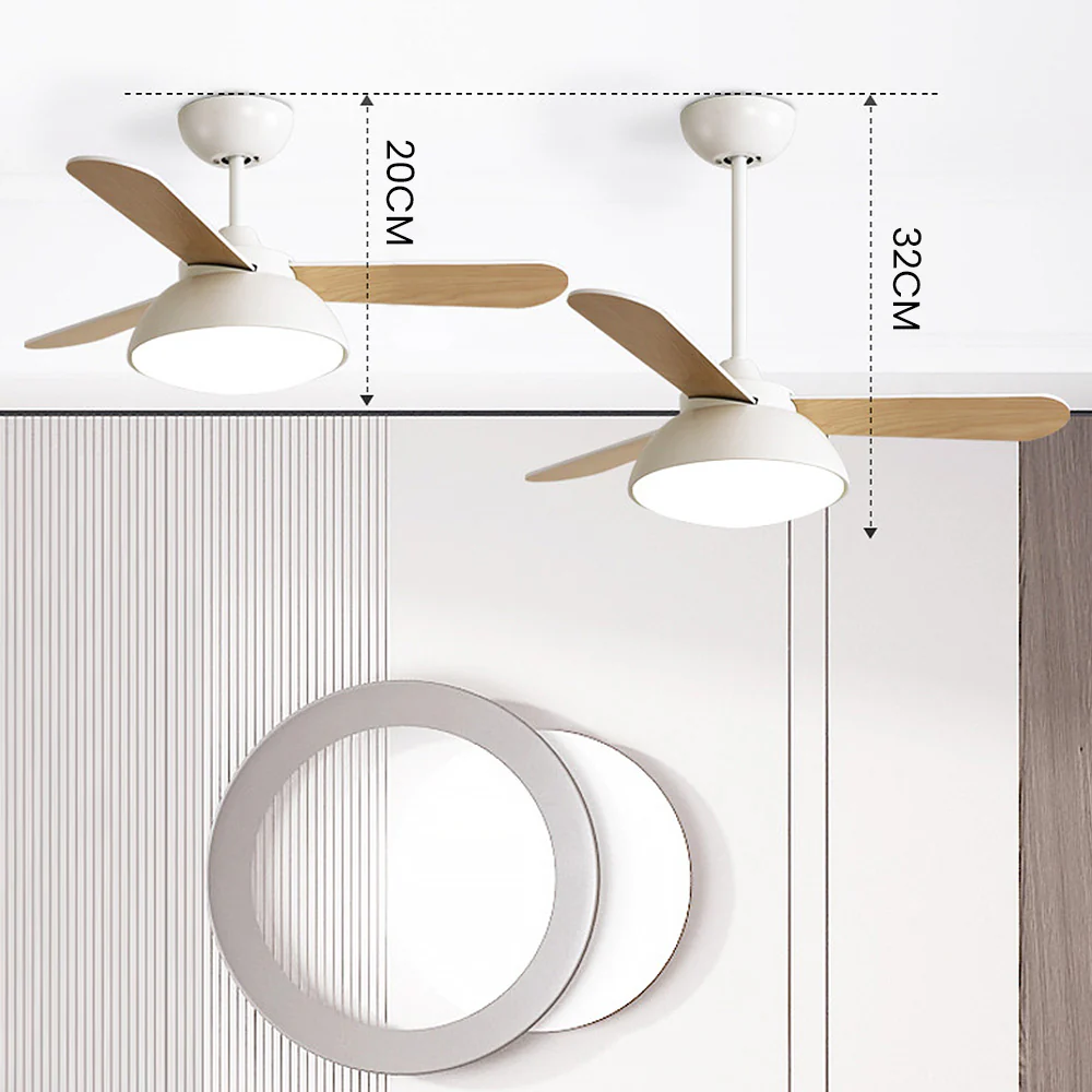 Modern Simple Flush Ceiling Fan With LED Lighting - Image 14