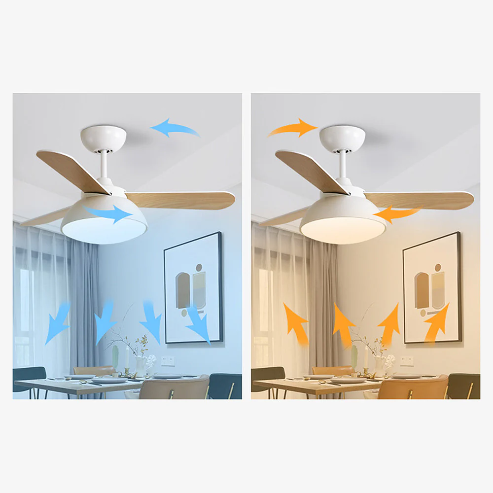 Modern Simple Flush Ceiling Fan With LED Lighting - Image 17