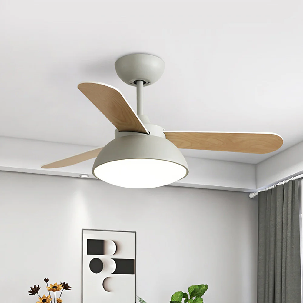 Modern Simple Flush Ceiling Fan With LED Lighting - Image 5