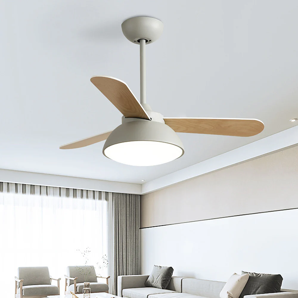 Modern Simple Flush Ceiling Fan With LED Lighting - Image 8
