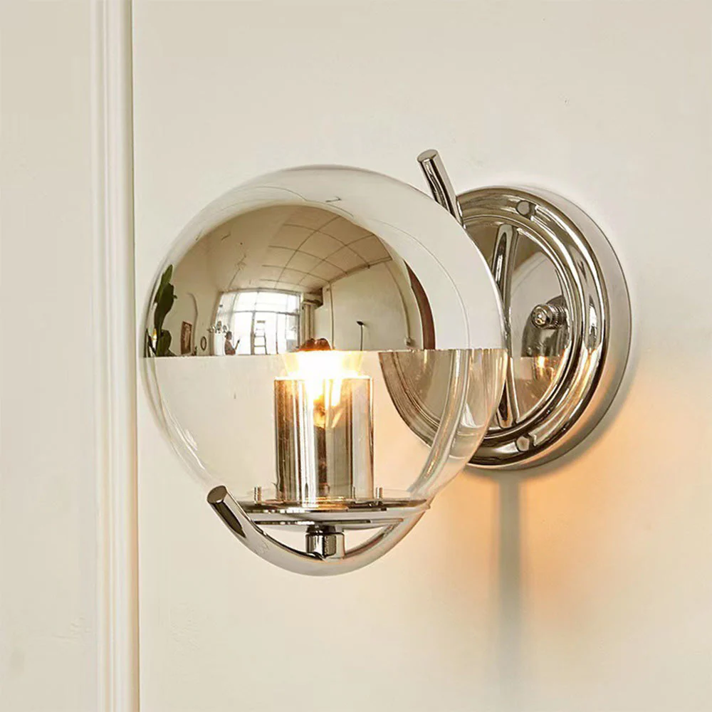 Modern Silver Glass Space Ball Chandelier - Image 10