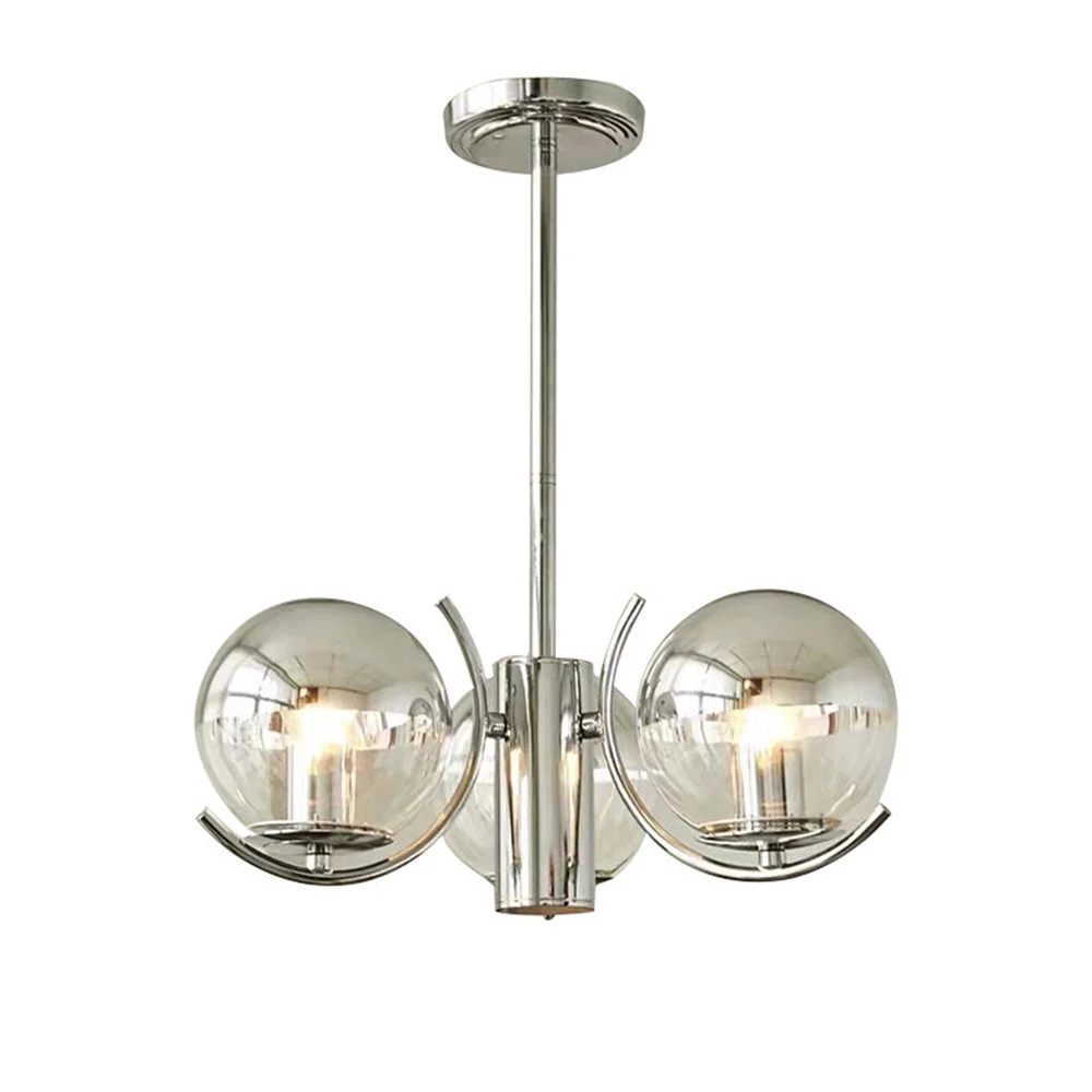 Modern Silver Glass Space Ball Chandelier - Image 20