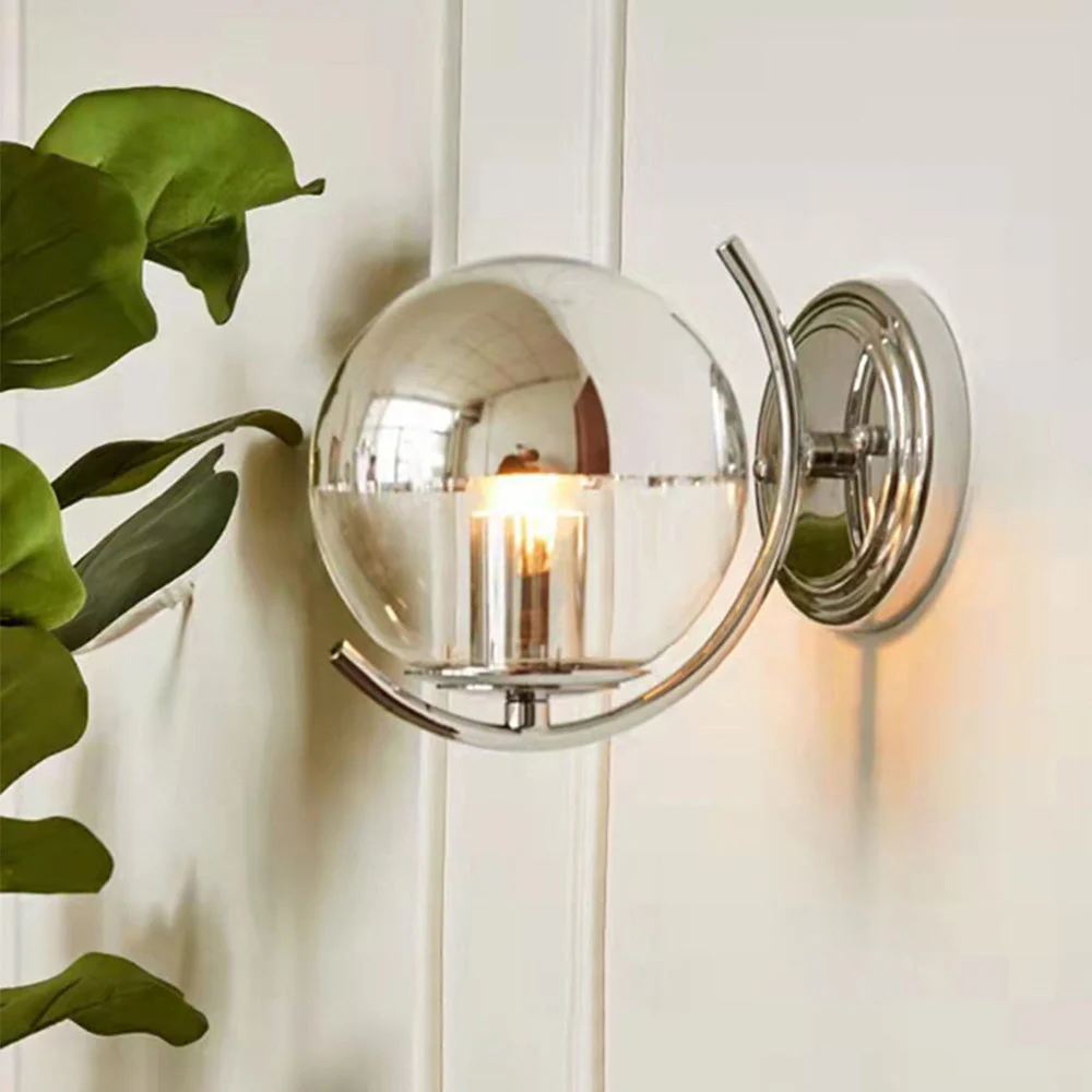 Modern Silver Glass Space Ball Chandelier - Image 9