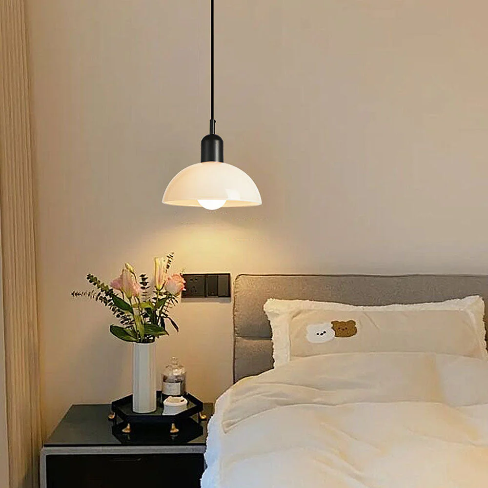 Modern Stained Mini Bedside Pendant Light - Image 12