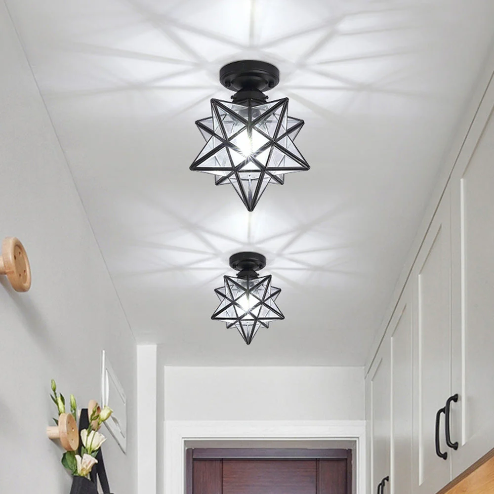 Modern Star Metal Shade Semi Flush Ceiling Light - Image 3