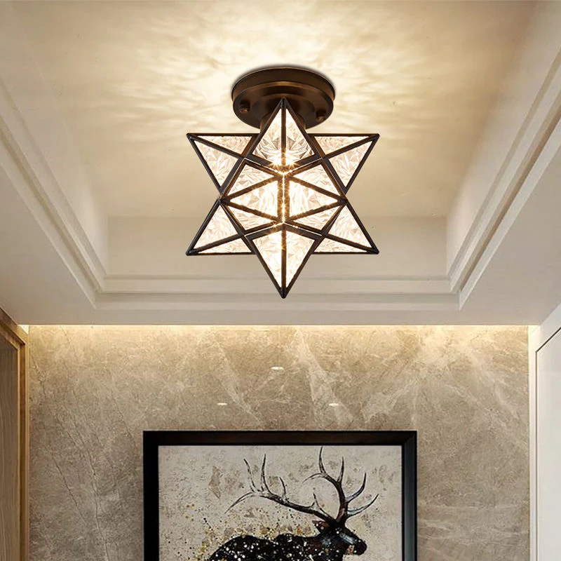 Modern Star Metal Shade Semi Flush Ceiling Light - Image 4