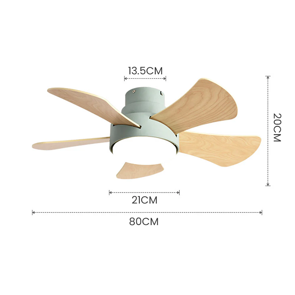Scandinavian Wood Flush Ceiling Fan With LED Lighting - Image 16