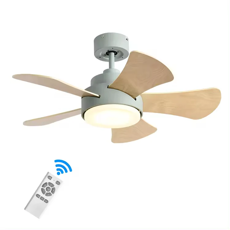 Scandinavian Wood Flush Ceiling Fan With LED Lighting - Image 18