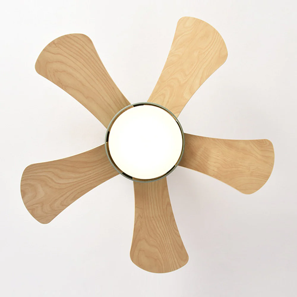 Scandinavian Wood Flush Ceiling Fan With LED Lighting - Image 19