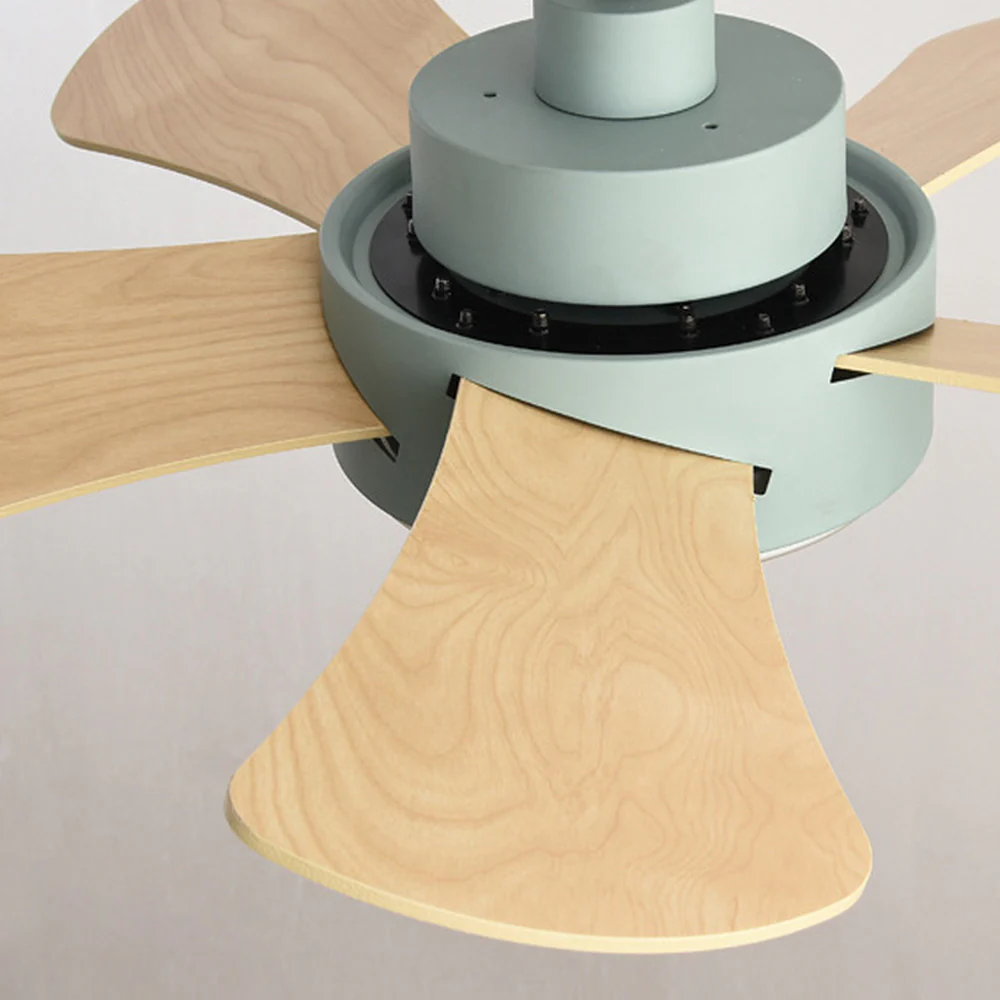 Scandinavian Wood Flush Ceiling Fan With LED Lighting - Image 22