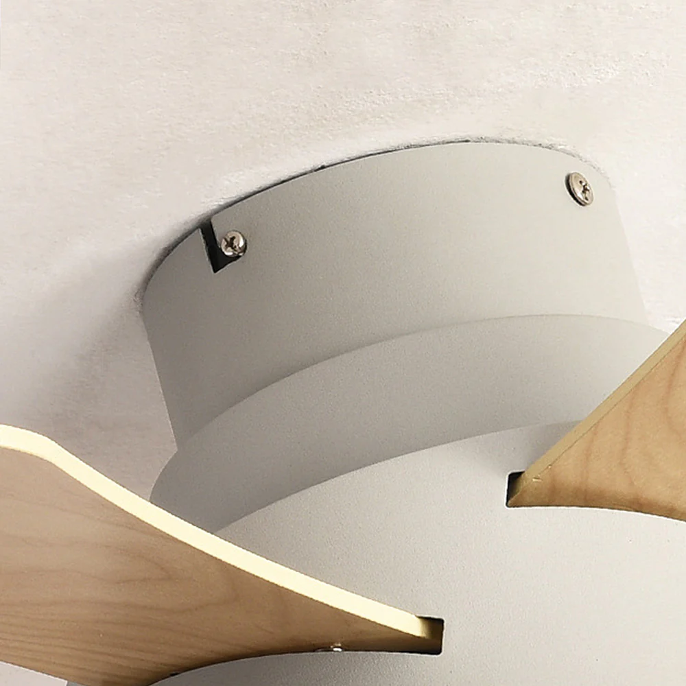 Scandinavian Wood Flush Ceiling Fan With LED Lighting - Image 23