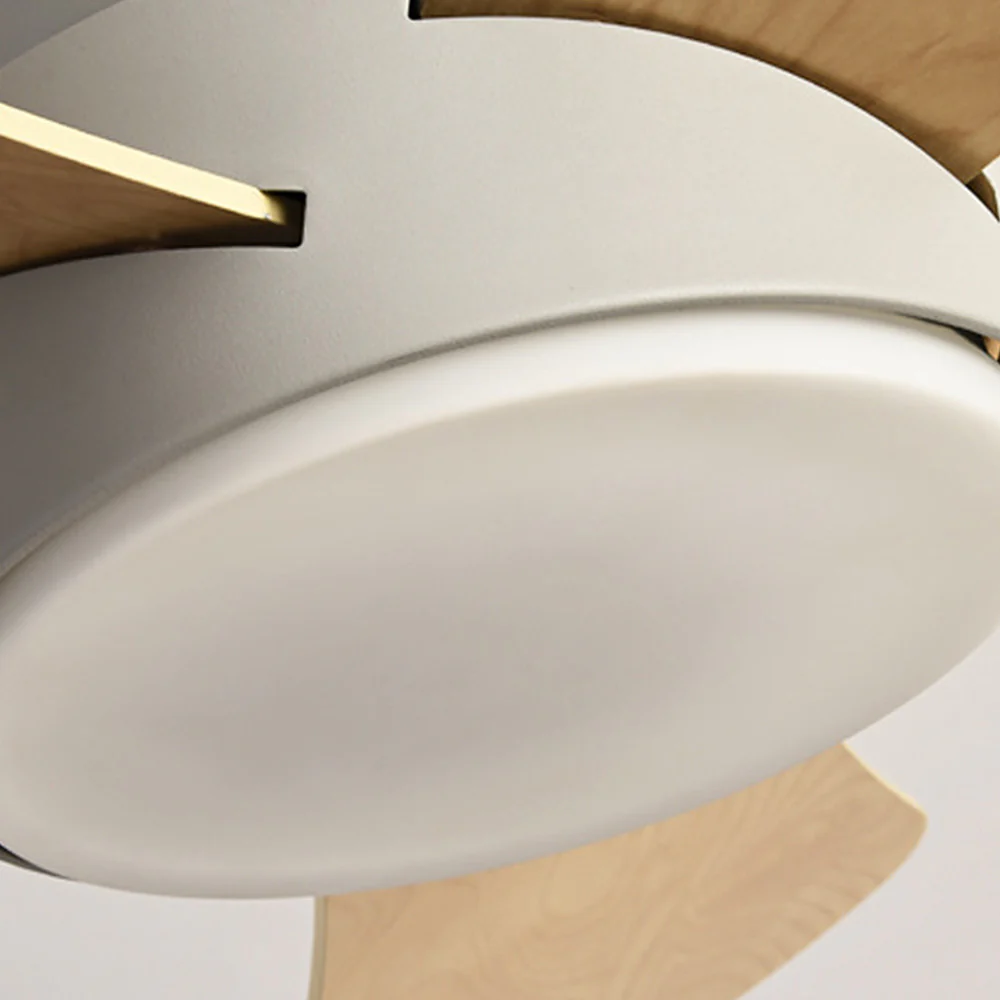 Scandinavian Wood Flush Ceiling Fan With LED Lighting - Image 25