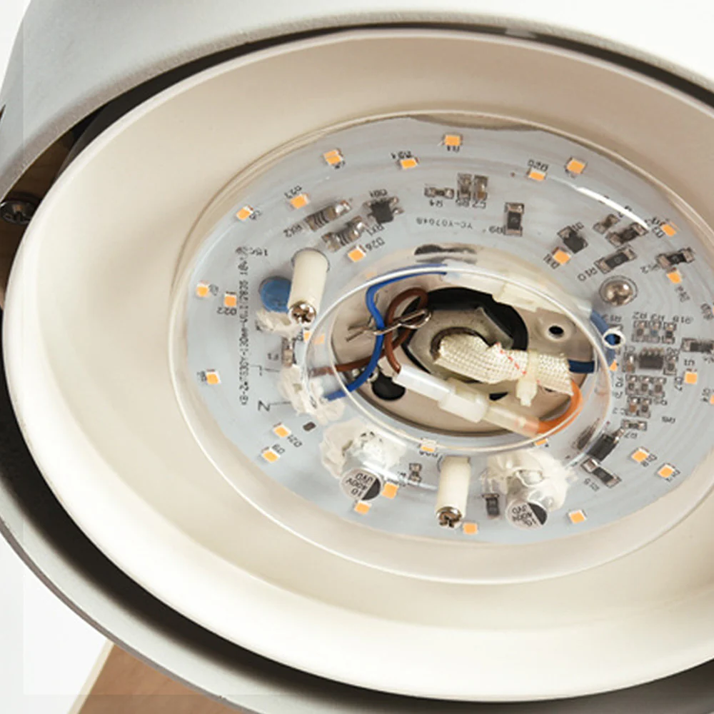 Scandinavian Wood Flush Ceiling Fan With LED Lighting - Image 26