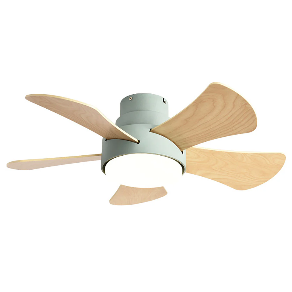 Scandinavian Wood Flush Ceiling Fan With LED Lighting - Image 27