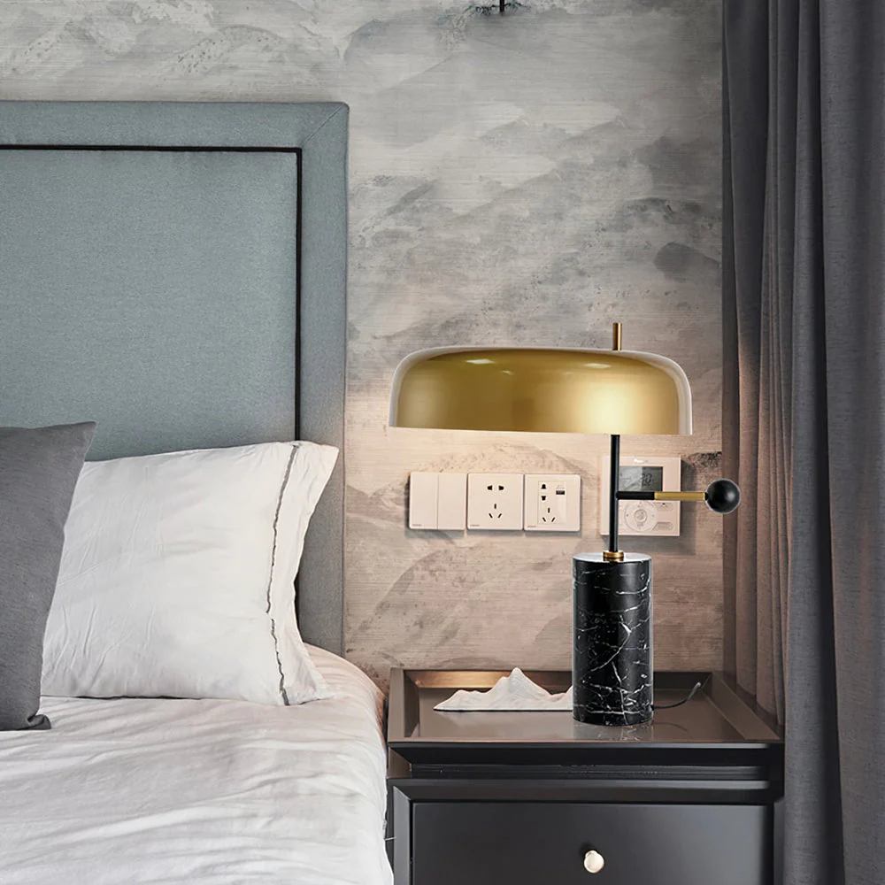 Modern Tall Black Table Lamp Design Beside Lamp - Image 3