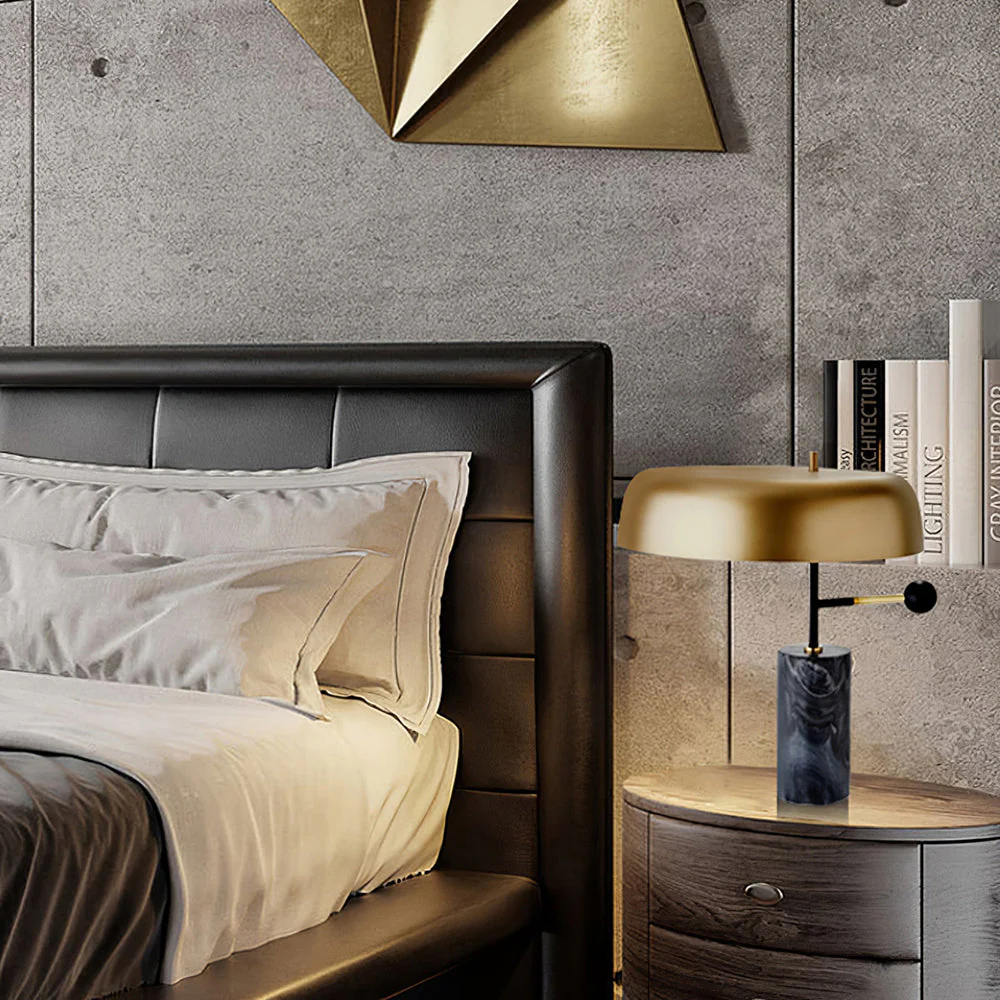 Modern Tall Black Table Lamp Design Beside Lamp - Image 5