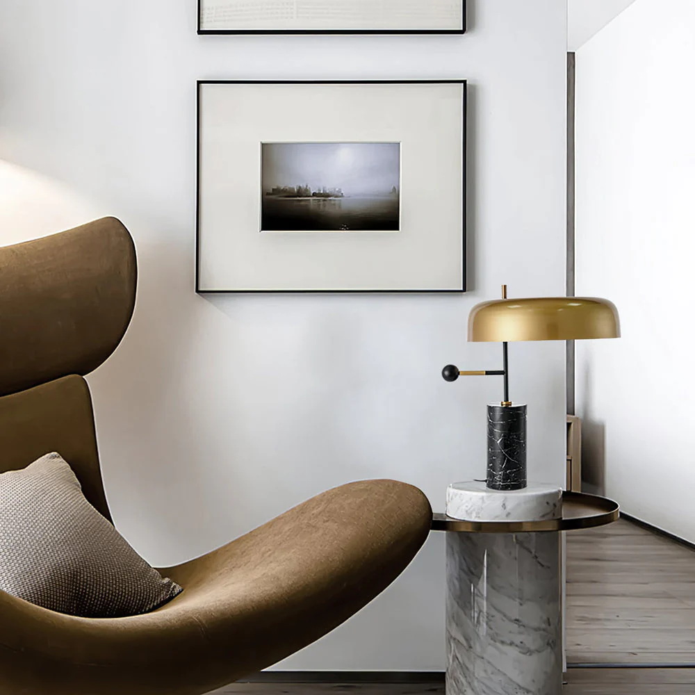 Modern Tall Black Table Lamp Design Beside Lamp - Image 6