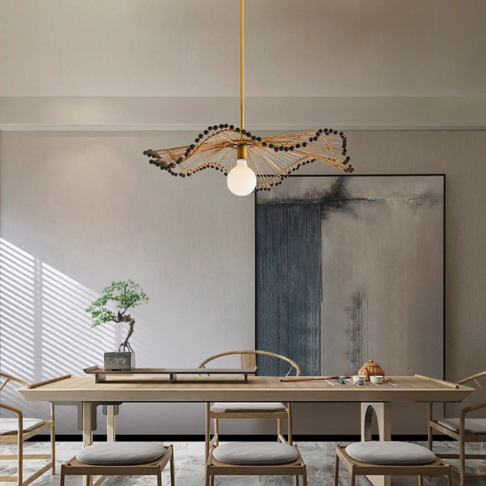 Modern Waverly Handwoven Rattan Pendant Light - Image 2