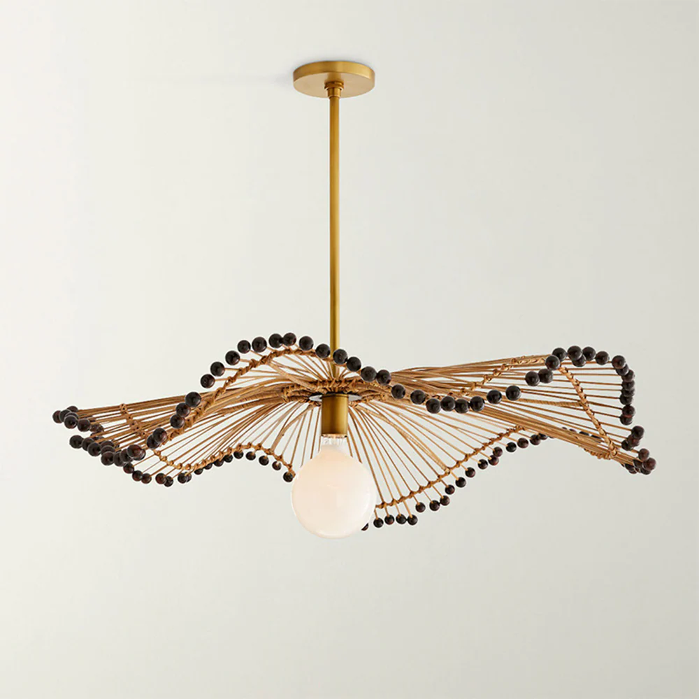 Modern Waverly Handwoven Rattan Pendant Light - Image 9