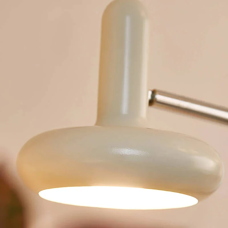 Modern White Glass Disc Table Lamp - Image 9