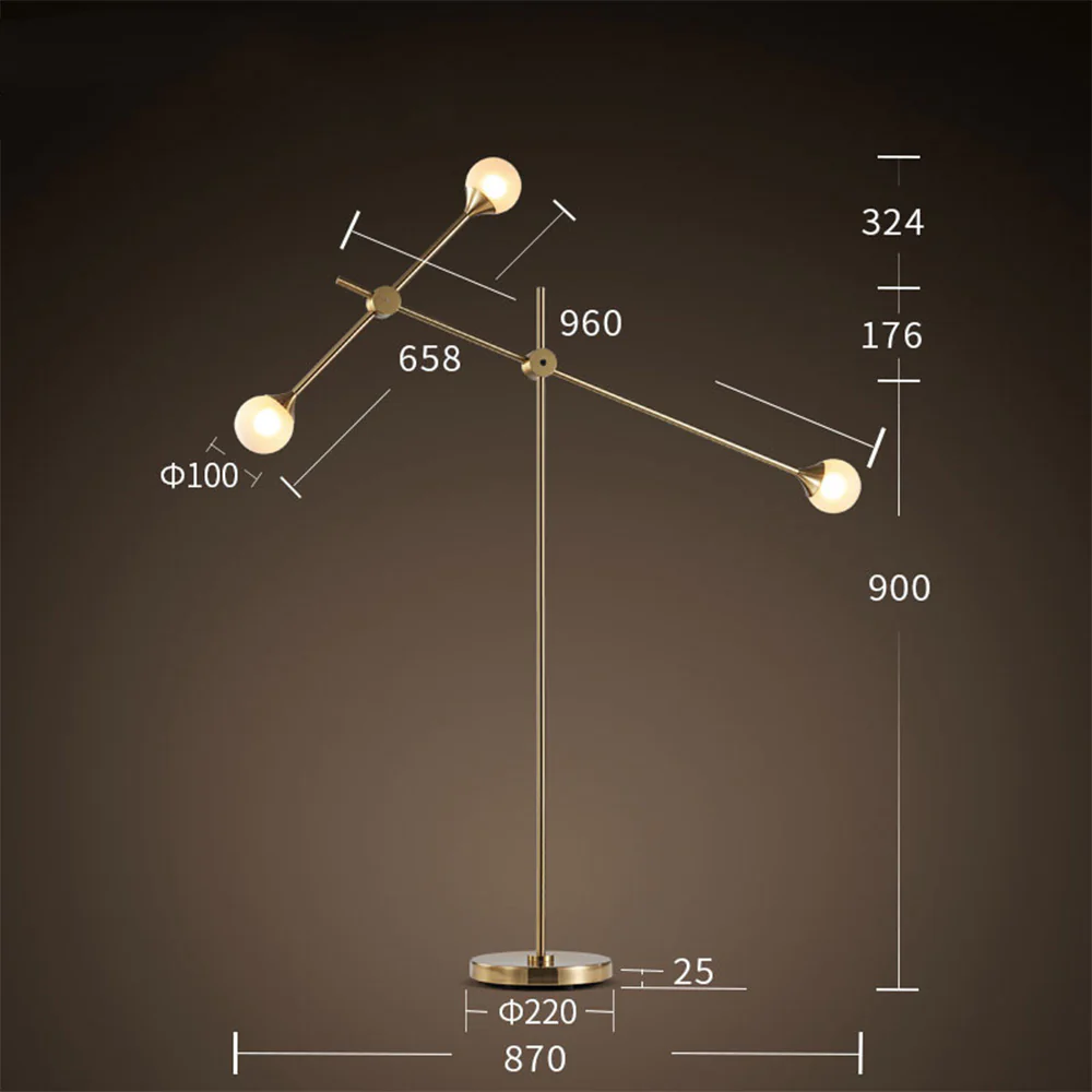 Modern White Glass Orb Metal Swing Arm Floor Lamp - Image 6