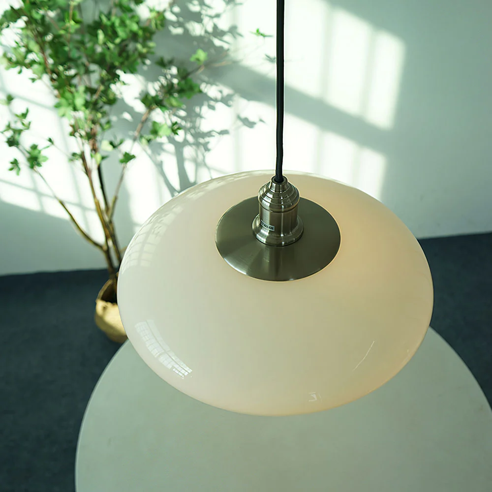 Modern White Glass Pendant Light - Image 6
