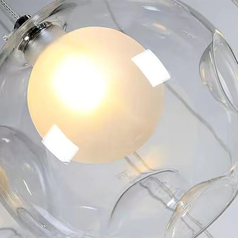 Multi-heads Glass Globe Cluster Stairway Light Pendant Light - Image 7