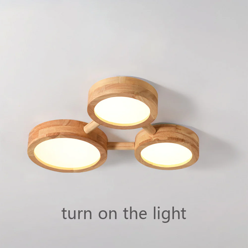 Multi-Heads Wood Retro LED Ceiling Light - Image 13