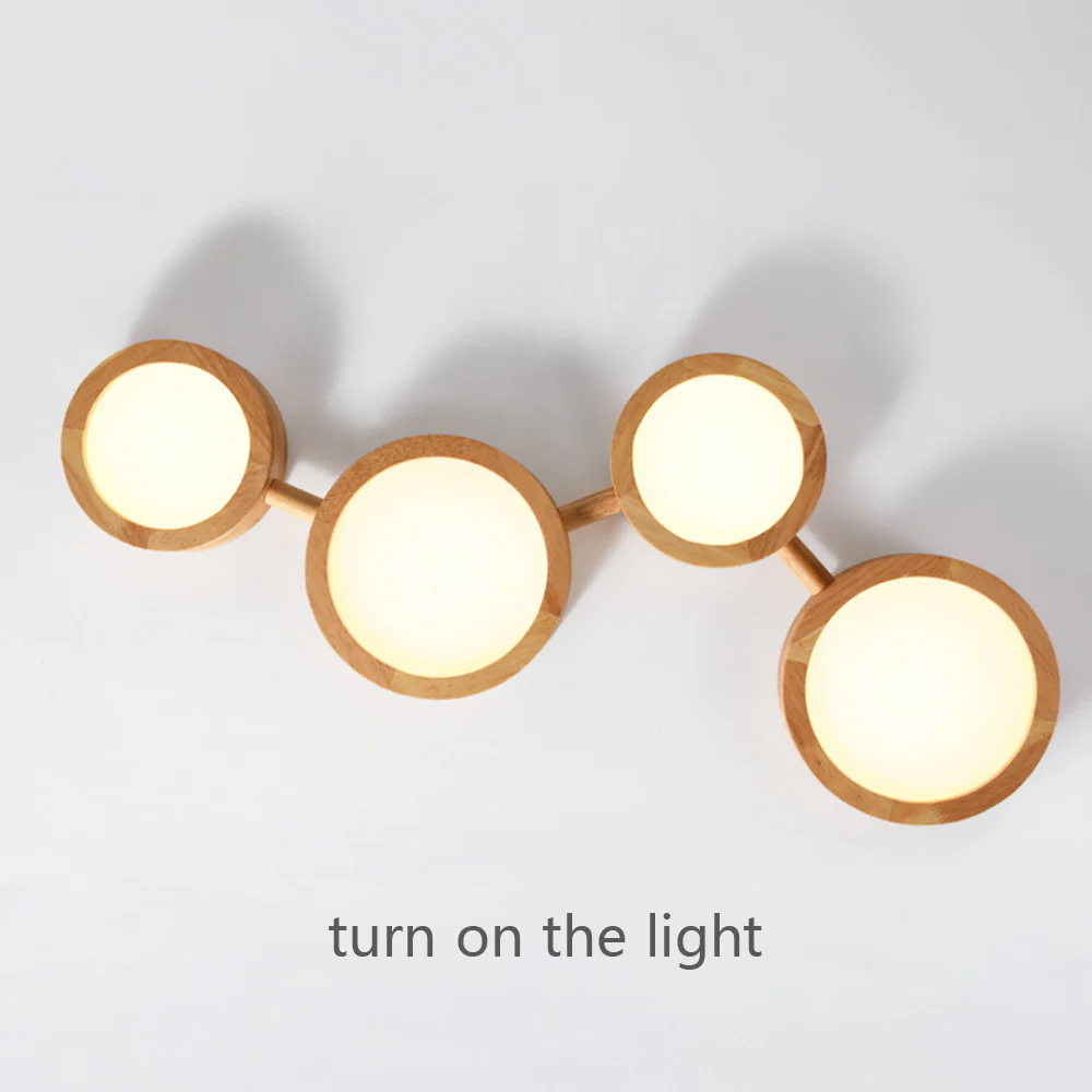 Multi-Heads Wood Retro LED Ceiling Light - Image 20